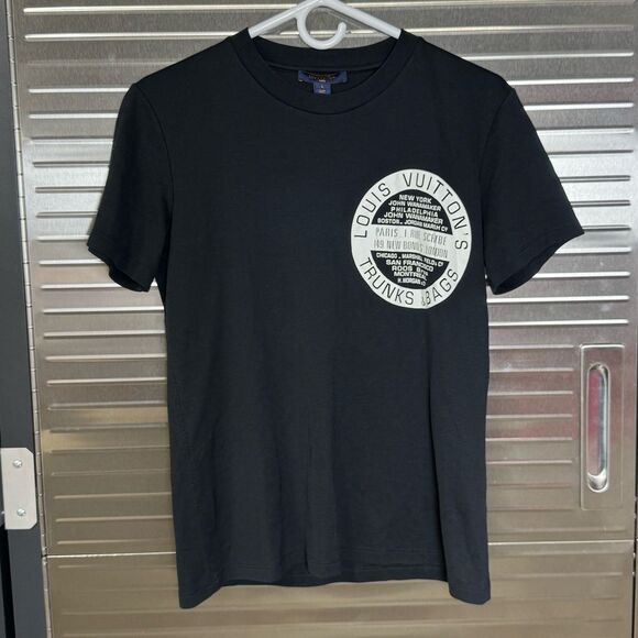 Louis Vuitton LV Stamp Trunks & Bags Black T Shirt Women Small - Picture 1 of 10